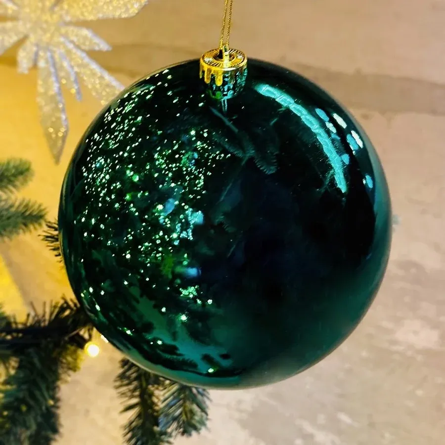 Heruntergeladene Weihnachtskugel - Kunststoffkugel 1 Stück, 30 cm, pfauengrün, glänzend, innen