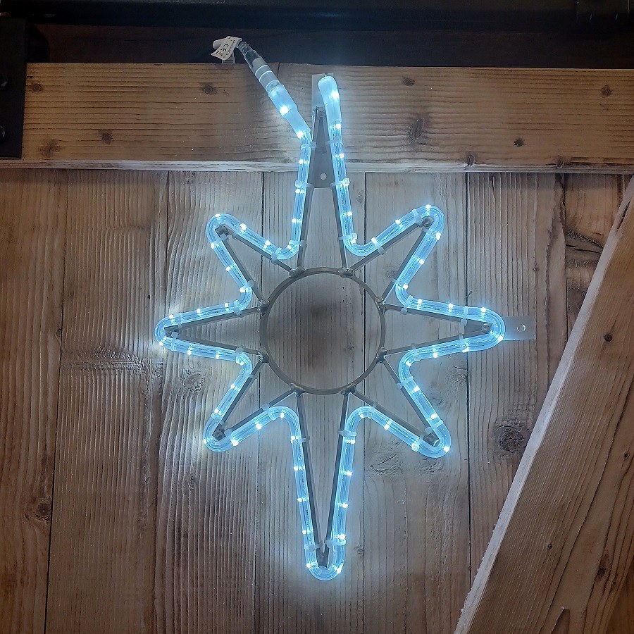 Easy Fix 2D LED-Sternleuchte X., 39 × 51 cm, eisweiß, hängend, Aluminium