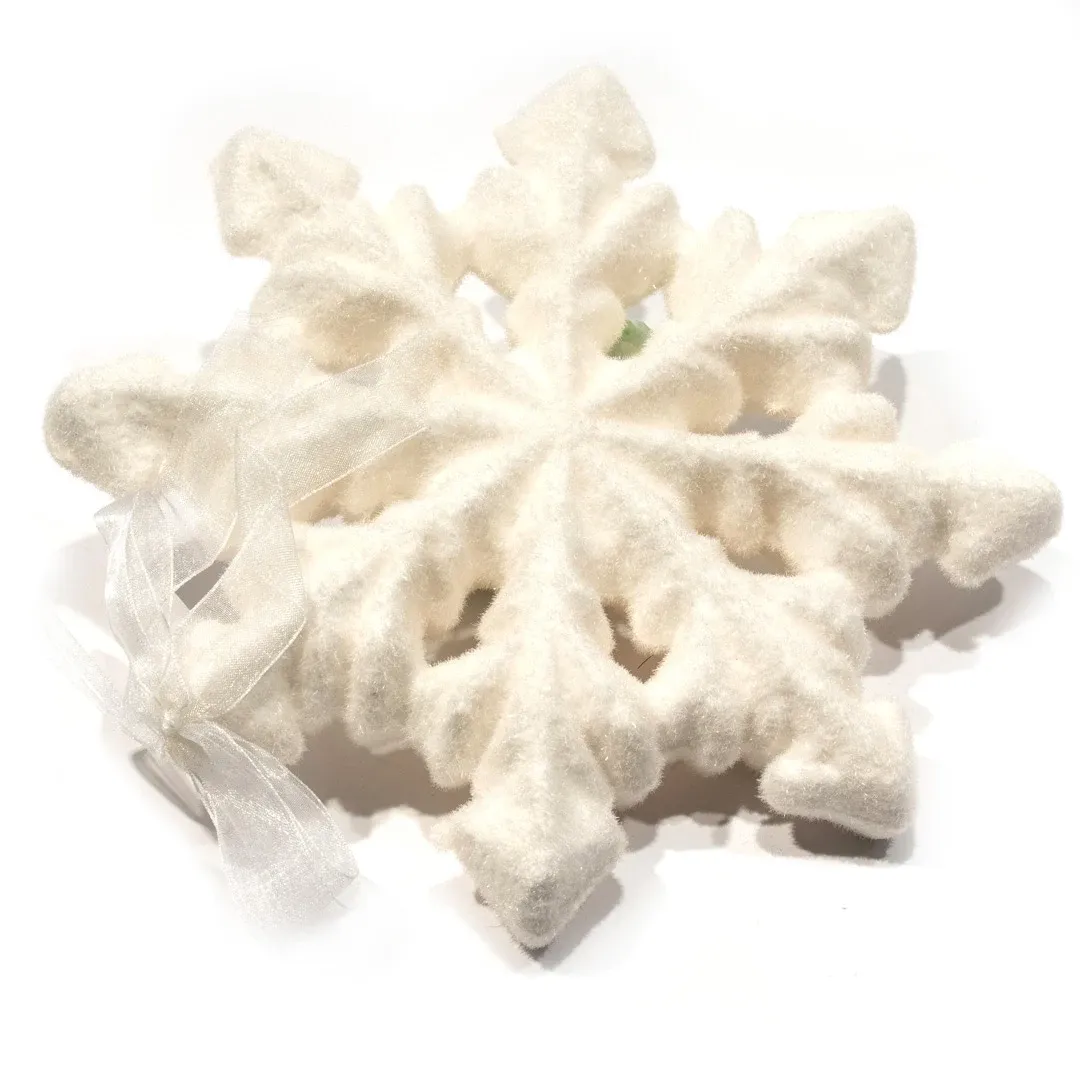 Weihnachtsschmuck Schneeflocke 21 cm weiß 8geteilt, Polystyrol, innen