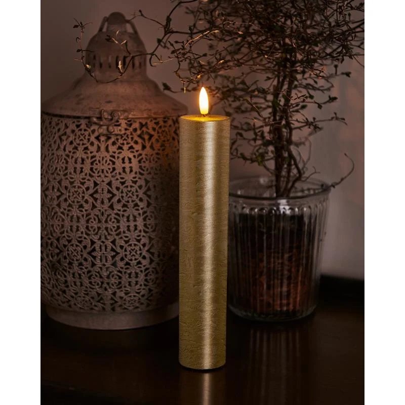 Download Wachs LED-Kerze Sille, 25cm, gold, d. 5cm