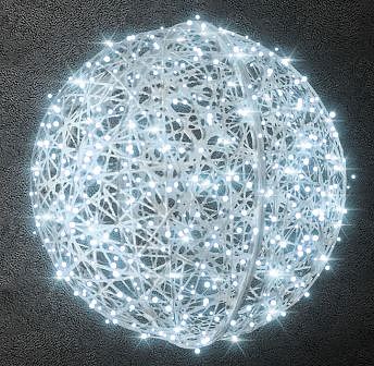 3D LED-Lichtkugel, 190 cm Durchmesser, eisweiß