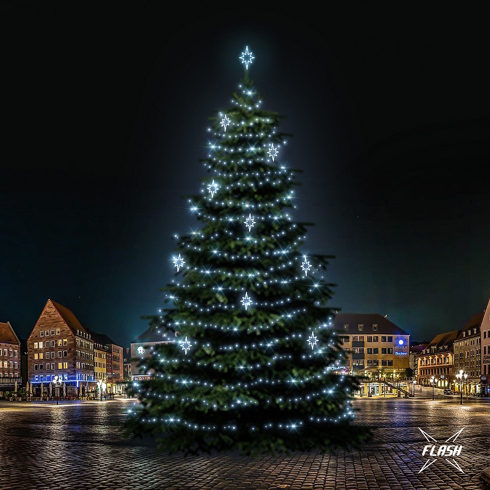 LED-Baumbeleuchtungsset für 21-23m hohe Bäume, eisweiß mit Flash, Dekore DZ141S3