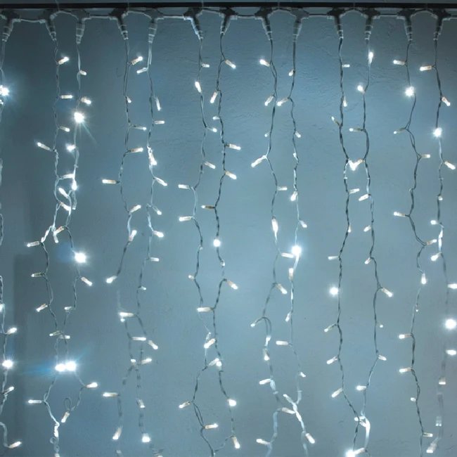 Produktbeschreibung_Easy Fix LED-Lichterkette für den Außenbereich, 100 × 150 cm, eisweiß, weißes Kabel, IP44, verkettbar