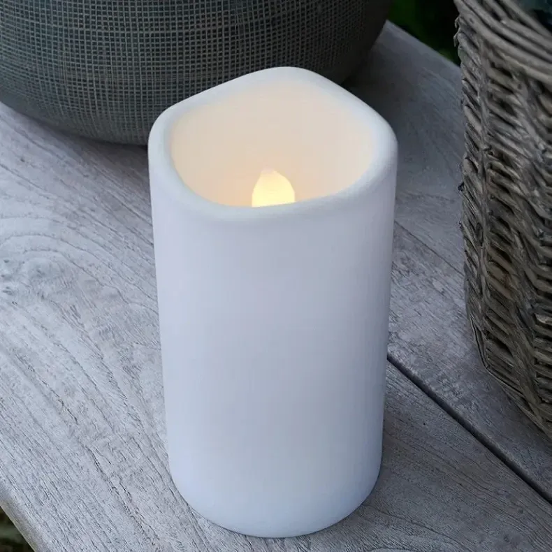 Heruntergeladene LED-Kerze für den Außenbereich, 20 cm, weiß