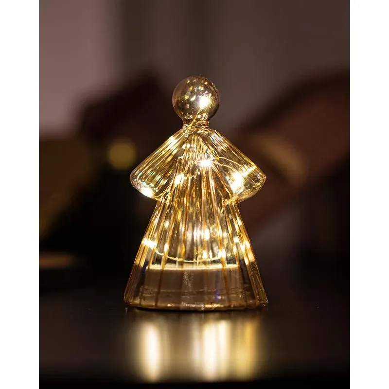 LED-Lichtengel Glas, gold, 15 cm, heruntergeladen
