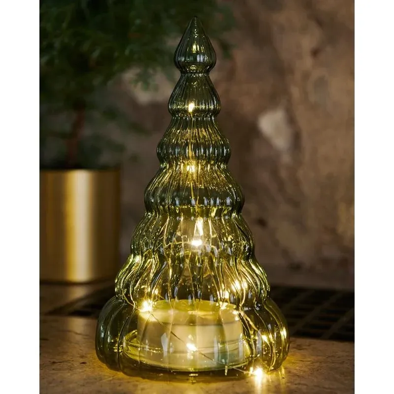 LED-Lichtbaum, Glas, grün, 23,5 cm, herunterladbar
