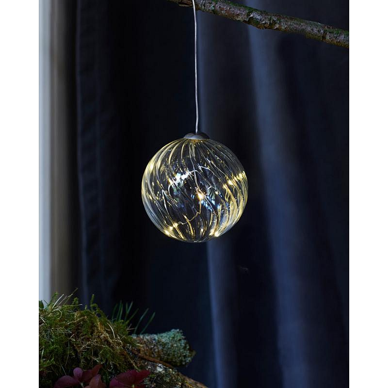 Heruntergeladene LED-Leuchtkugel-Dekoration 8 cm, klar, Kugel,
