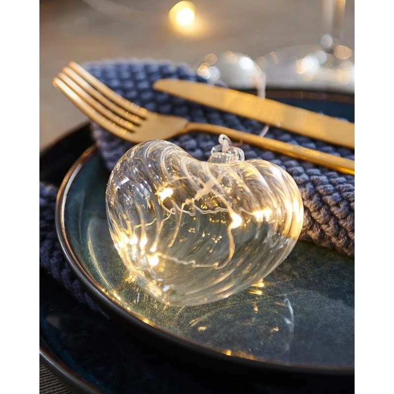 LED-Lichtdekoration, klar, Herz, 8 cm
