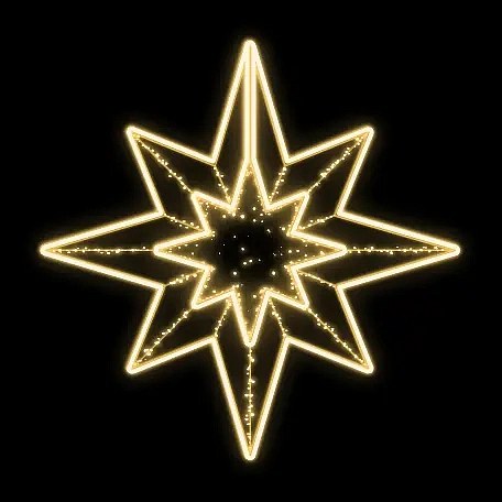 Easy Fix 2D LED-Sternleuchte I, Ø 308 cm, warmweiß, hängend, Aluminium