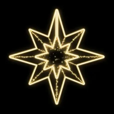 Easy Fix 2D LED-Sternleuchte I, Ø 308 cm, warmweiß, hängend, Aluminium