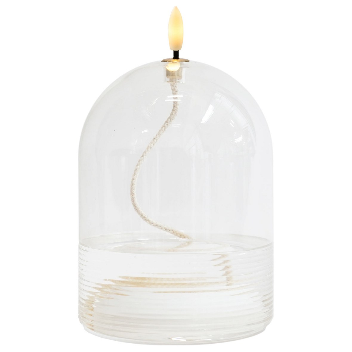 LED-Öllampe Dea, Ø 11 × 15 cm, klar