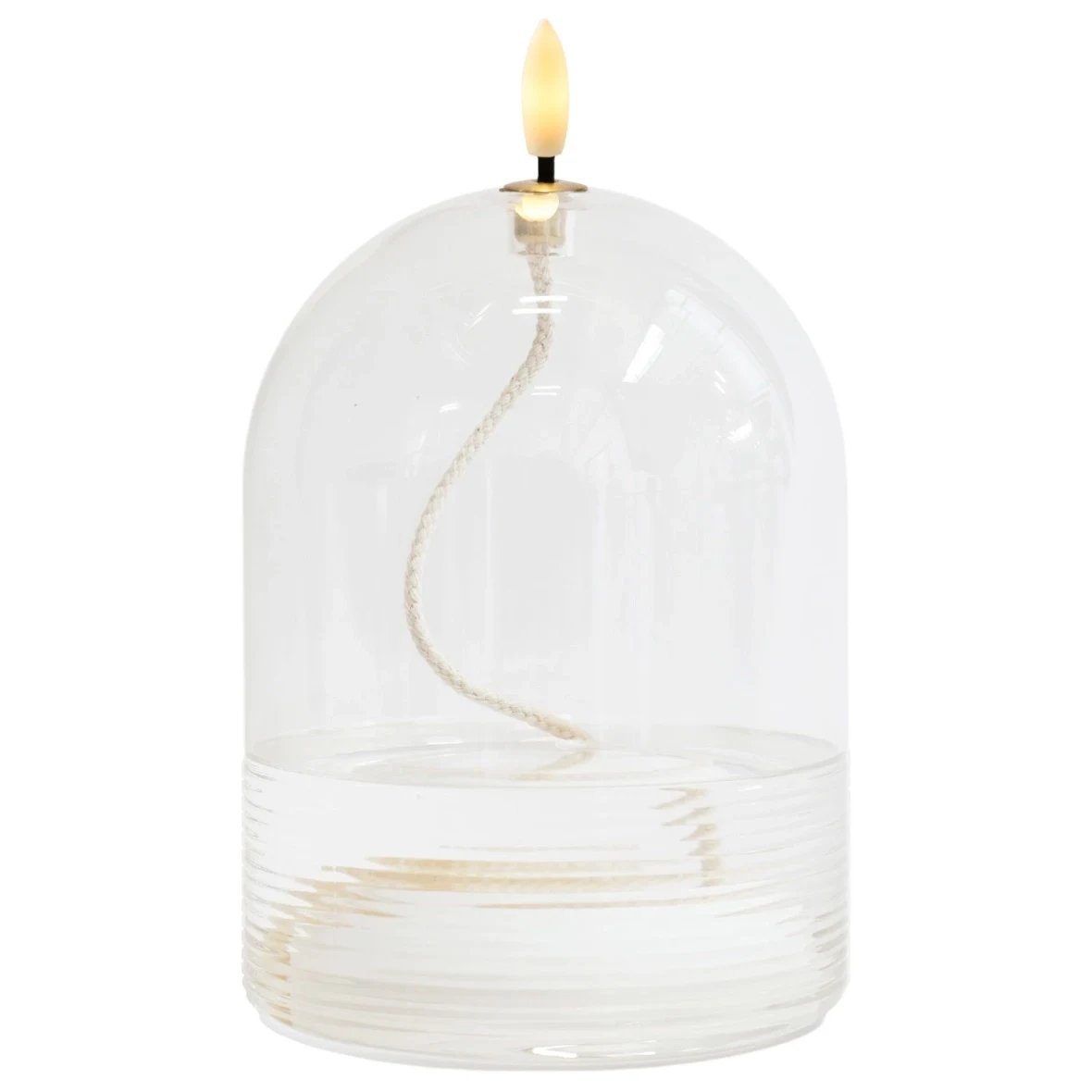 LED-Öllampe Dea, Ø 11 × 15 cm, klar