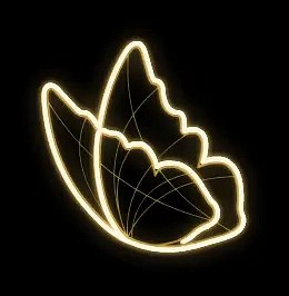 2D LED-Leuchte Schmetterlingsflügel, 95 × 100 cm, warmweiß, hängend, 3D-Druck