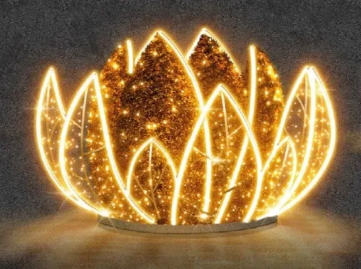 3D LED-Leuchte Seerose, 200 x 150 cm, warmweiß, 36 V, 59,2 W, 3-teilig