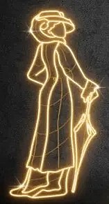 2D LED-Licht Dame mit Schirm, 95 × 195 cm, warmweiß, stehend, 3D-Druck