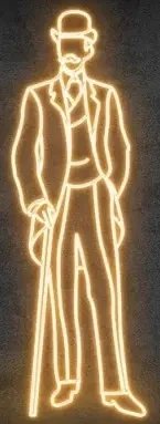 2D-LED-Leuchte gentleman, 71 × 210 cm, warmweiß, stehend, 3D-Druck