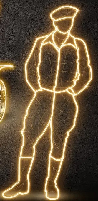 2D-LED-Lichttreiber, 95 × 205 cm, warmweiß, stehend, 3D-Druck