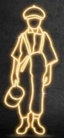 2D LED-Lichtjunge, 62 × 145 cm, warmweiß, stehend, 3D-Druck