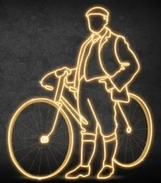 Eco Fix 2D LED-Lichtfahrrad, 145 × 180 × 60 cm, warmweiß, stehend, 3D-Druck