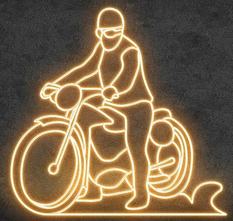 Eco Fix 2D LED-Motorradleuchte, 220 × 220 × 60 cm, warmweiß, stehend, 3D-Druck