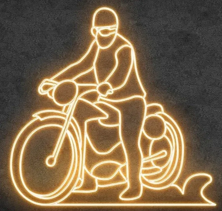 Eco Fix 2D LED-Motorradleuchte, 220 × 220 × 60 cm, warmweiß, stehend, 3D-Druck