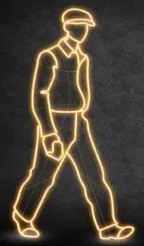 2D LED-Lichtmann, 104 × 195 cm, warmweiß, stehend, 3D-Druck