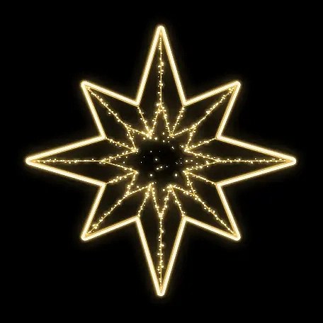 Easy Fix 2D LED-Sternleuchte II., mit Geflecht, Ø 308 cm, warmweiß, hängend, Aluminium