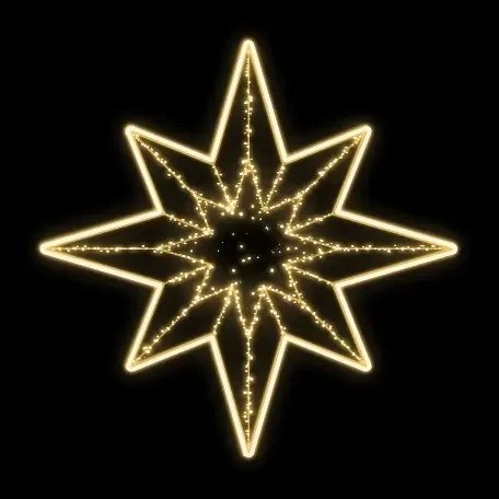 Easy Fix 2D LED-Sternleuchte II., mit Geflecht, Ø 308 cm, warmweiß, hängend, Aluminium