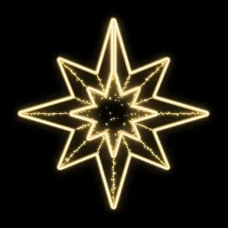 Easy Fix 2D LED-Sternleuchte I., Ø 150 cm, warmweiß, hängend, 3D-Druck