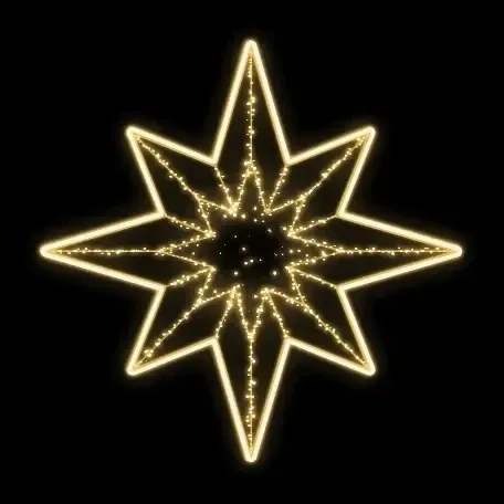 Easy Fix 2D LED-Sternenleuchte II., mit Geflecht, Ø 150 cm, warmweiß, hängend, 3D-Druck