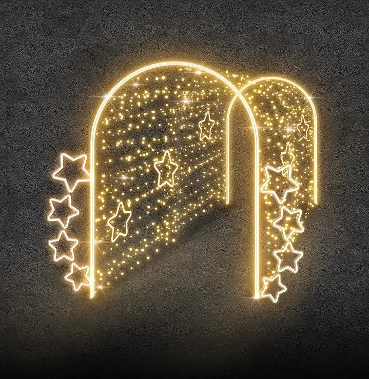 Eco Fix 3D LED-Lichttunnel, 200 × 250 × 400 cm, warmweiß, Aluminium