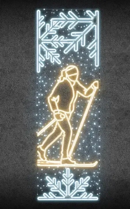 Easy Fix 2D LED-Lichtbanner-Läufer, 80 × 247 cm, warm- und eisweiß, Dekor für öffentliche Beleuchtung, Aluminium