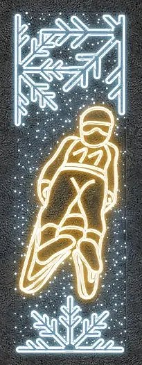 Easy Fix 2D LED-Lichtbanner Langlauf, 80 × 250 cm, warm- und eisweiß, Dekor für öffentliche Beleuchtung, Aluminium