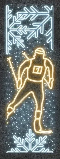 Easy Fix 2D LED-Lichtkringelbanner, 80 × 250 cm, warm- und eisweiß, Dekor für öffentliche Beleuchtung, Aluminium