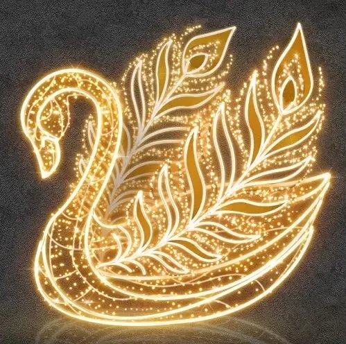 3D LED-Licht Schwan 400 cm, warmweiß