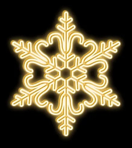 2D LED-Licht Schneeflocke XXXV, hängend, Ø 200 cm, warmweiß, 3D-Druck