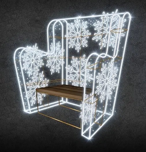 3D-LED-Lichtstuhl, 183 × 204 × 118 cm, eisweiß, 230 V