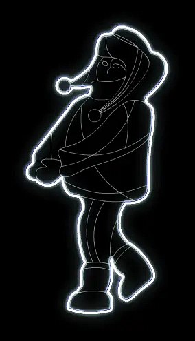 Eco Fix 2D LED-Lichtdekor, Kind I., 100 × 150 × 3 cm, eisweiß, hängend, 3D-Druck