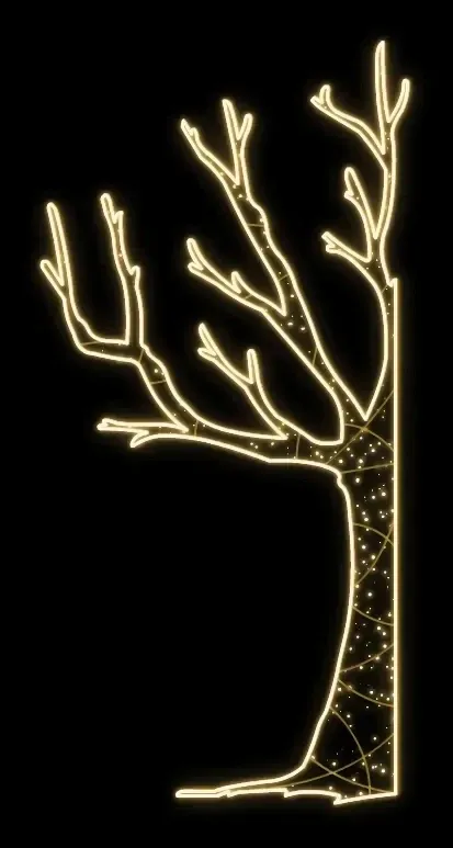 Eco Fix 2D LED-Baumleuchte, links, 120 × 245 cm, warmweiß, hängend, 3D-Druck