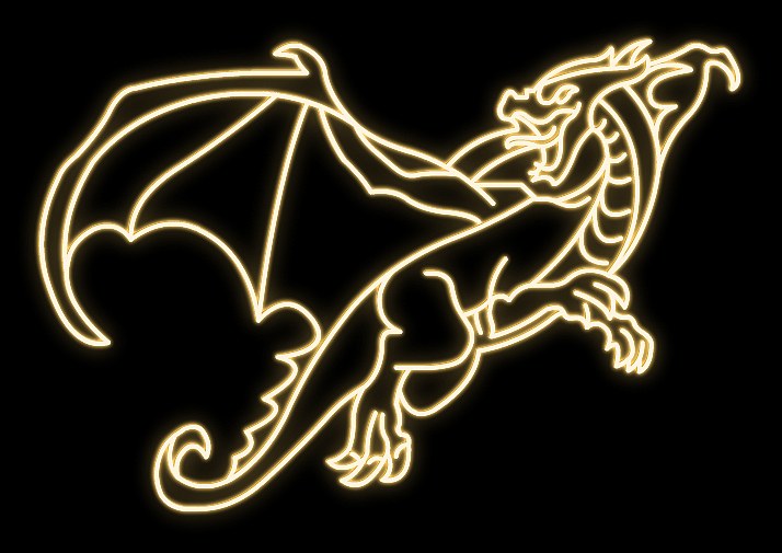 2D-LED-Lichtdrache I, glitzernd, 320 × 260 × 60 cm, warmweiß, stehend, 3D-Druck, Aluminium