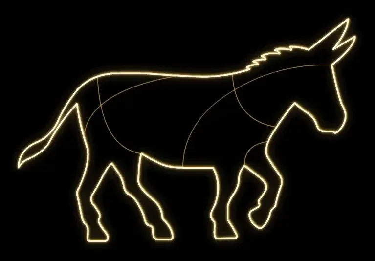 Eco Fix 2D LED-Lichtesel, 200 × 130 cm, warmweiß, stehend, Aluminium