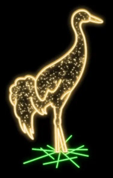 Eco Fix 2D LED-Lichtvogel, 120 × 202 × 60 cm, 3D-Druck, Aluminium