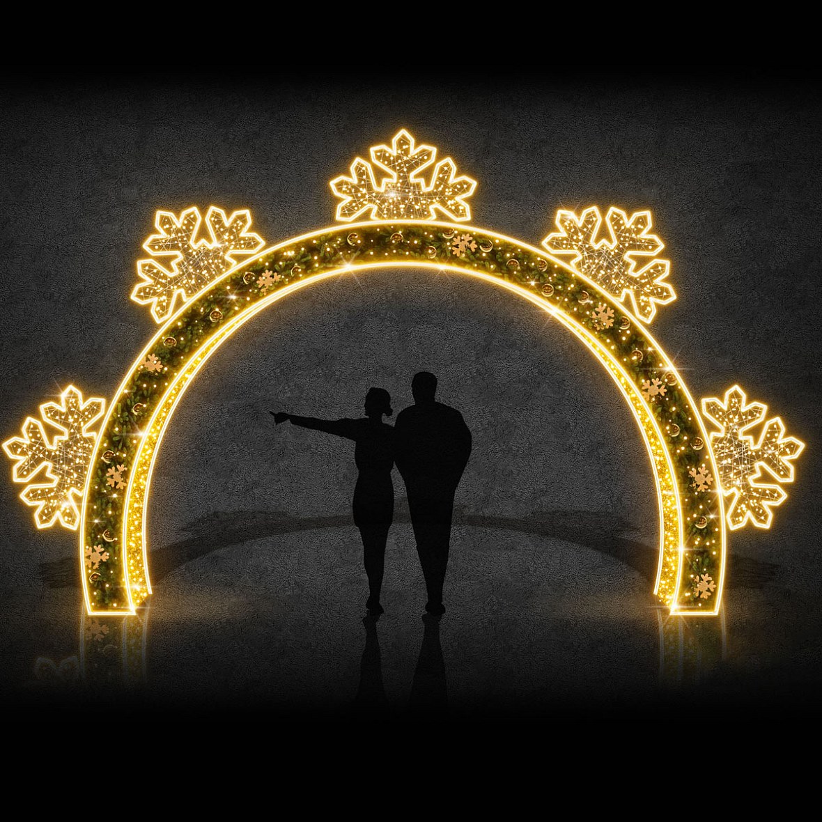 3D-LED-Halbflocken-Lichtgitter, 500 × 450 cm, warmweiß, Aluminium