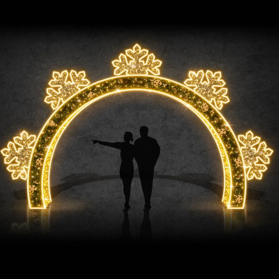3D-LED-Halbflocken-Lichtgitter, 500 × 450 cm, warmweiß, Aluminium