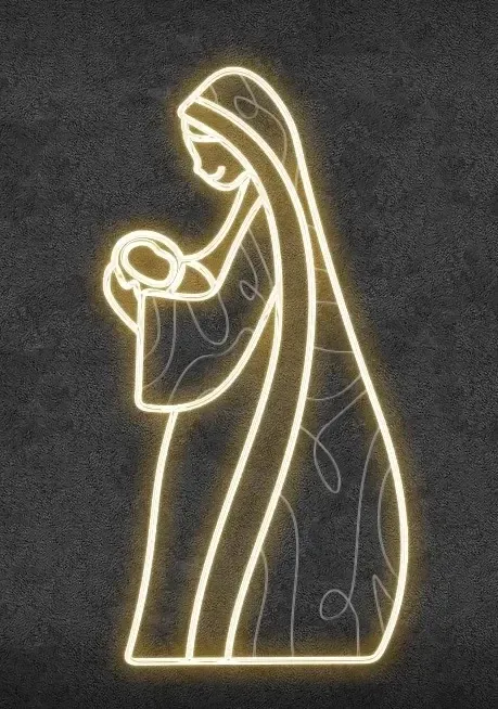 Easy Fix 2D LED-Lichtdekor, Marie, gold, 114 × 208 × 63 cm, warmweiß, stehend, 3D-Druck, Aluminium