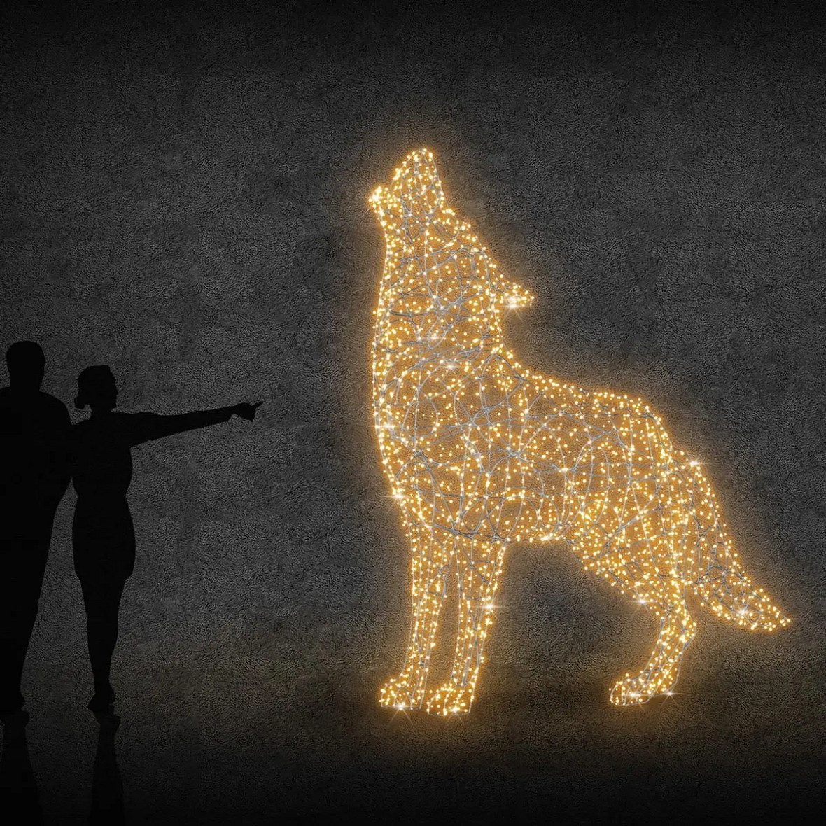 Eco Fix 3D LED-Lichtwolf 270 cm, warmweiß, Aluminium
