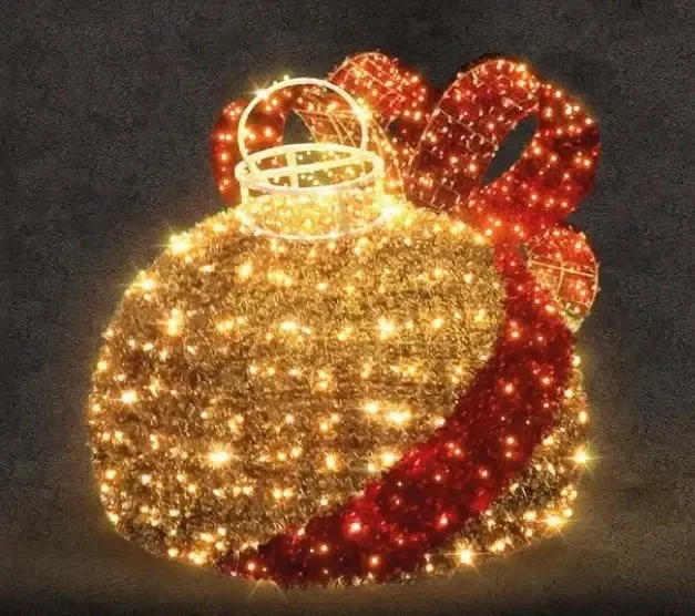 LED-Lichtkugel mit Schleife, Kugeldurchmesser 130 cm, warmweiß