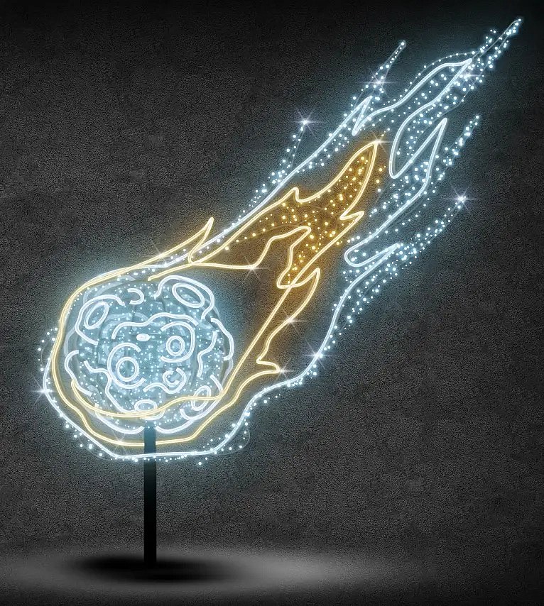 Eco Fix 2D LED-Meteorleuchte, 300 × 300 × 60 cm, eisig und warmweiß, stehend, 3D-Druck, Aluminium