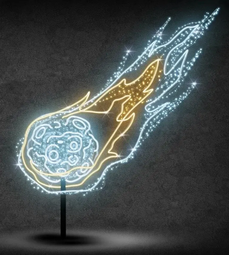 Eco Fix 2D LED-Meteorleuchte, 300 × 300 × 60 cm, eisig und warmweiß, stehend, 3D-Druck, Aluminium