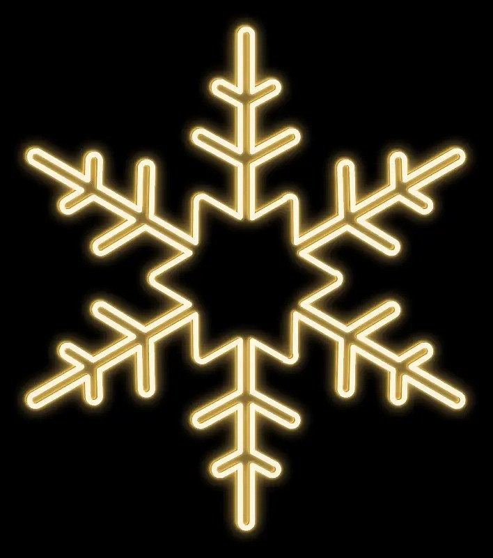 2D LED-Licht Schneeflocke XXV, hängend, 113 × 100 × 2 cm, warmweiß, 3D-Druck